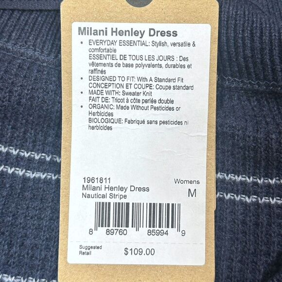 prAna Milani Henley Dress - Size Medium - Nautical Stripe - Picture 6 of 6